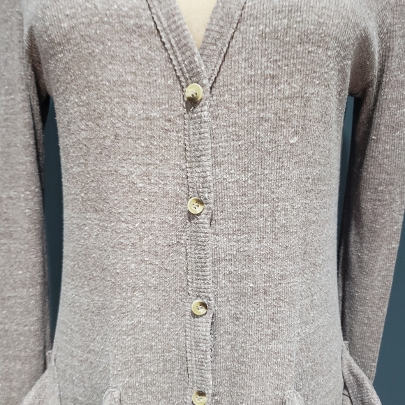 Free People Beach Ribbed Up Maxi Cardigan Sweater Size Large - Picture 8 of 13